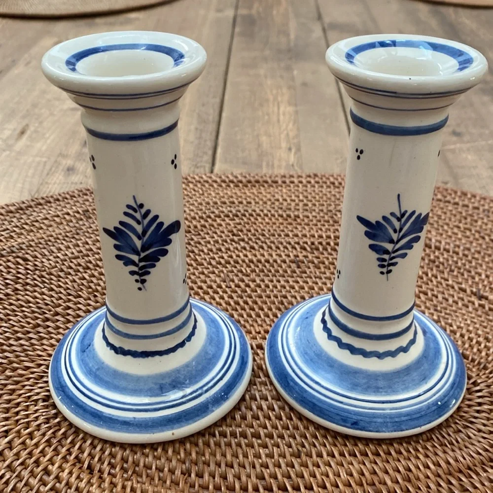 Vintage Delft candle sticks